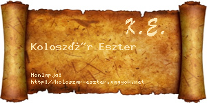 Koloszár Eszter névjegykártya